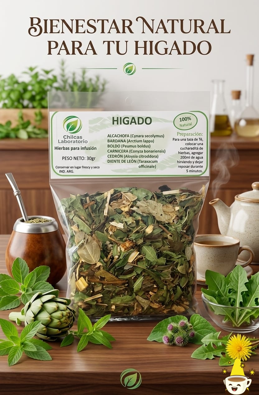 HIGADO.                                               A BASE DE ALCACHOFAS - BARDANA - CARNICERA - BOLDO - CEDRON - DIENTE DE LEON