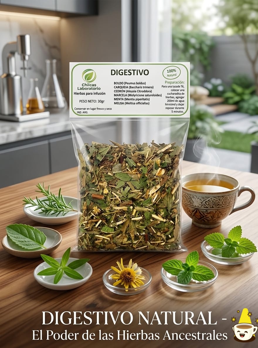 DIGESTIVO: Boldo - Carqueja - Cedron - Marcela - Menta - Melisa